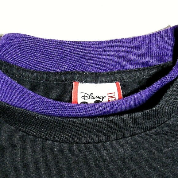 Vintage Mickey Mouse T Shirt Tee Black Neon Disney Designs Double Collar Medium - Picture 7 of 8